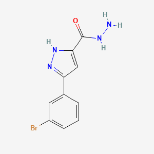 molecular formula C10H9BrN4O B5508153 5-(3-溴苯基)-1H-吡唑-3-甲酰肼 