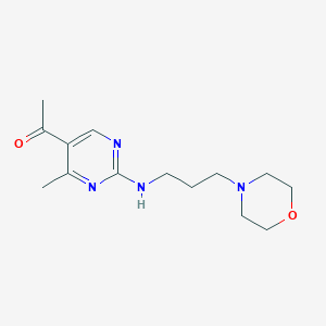 molecular formula C14H22N4O2 B5508201 1-{4-甲基-2-[(3-吗啉-4-基丙基)氨基]嘧啶-5-基}乙酮 