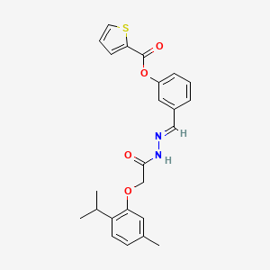 3-{2-[(2-isopropyl-5-methylphenoxy)acetyl]carbonohydrazonoyl}phenyl 2-thiophenecarboxylate