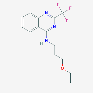 molecular formula C14H16F3N3O B5508210 N-(3-乙氧基丙基)-2-(三氟甲基)-4-喹唑啉胺 