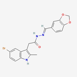 N'-(1,3-benzodioxol-5-ylmethylene)-2-(5-bromo-2-methyl-1H-indol-3-yl)acetohydrazide