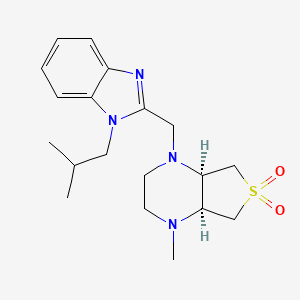 molecular formula C19H28N4O2S B5508253 (4aS*,7aR*)-1-[(1-isobutyl-1H-benzimidazol-2-yl)methyl]-4-methyloctahydrothieno[3,4-b]pyrazine 6,6-dioxide 