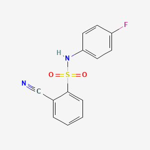molecular formula C13H9FN2O2S B5508273 2-氰基-N-(4-氟苯基)苯磺酰胺 