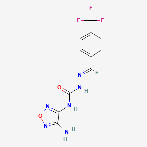 molecular formula C11H9F3N6O2 B5508321 4-(trifluoromethyl)benzaldehyde N-(4-amino-1,2,5-oxadiazol-3-yl)semicarbazone 
