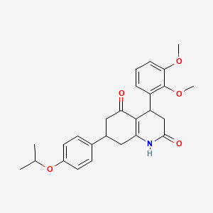 molecular formula C26H29NO5 B5508334 4-(2,3-dimethoxyphenyl)-7-(4-isopropoxyphenyl)-4,6,7,8-tetrahydro-2,5(1H,3H)-quinolinedione 