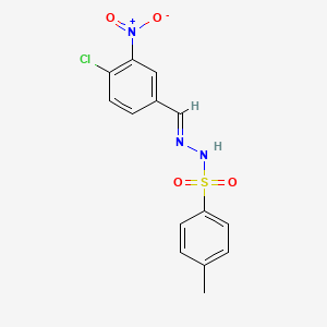 molecular formula C14H12ClN3O4S B5508343 N'-(4-chloro-3-nitrobenzylidene)-4-methylbenzenesulfonohydrazide 