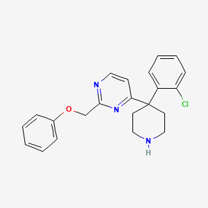 molecular formula C22H22ClN3O B5508348 4-[4-(2-chlorophenyl)-4-piperidinyl]-2-(phenoxymethyl)pyrimidine hydrochloride 