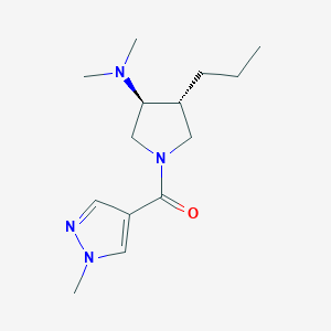 molecular formula C14H24N4O B5508356 (3S*,4R*)-N,N-dimethyl-1-[(1-methyl-1H-pyrazol-4-yl)carbonyl]-4-propyl-3-pyrrolidinamine 