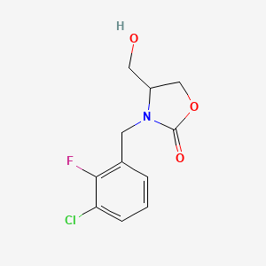 molecular formula C11H11ClFNO3 B5508362 3-(3-氯-2-氟苄基)-4-(羟甲基)-1,3-恶唑烷-2-酮 