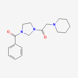 molecular formula C17H23N3O2 B5508376 1-[2-(3-苯甲酰基-1-咪唑烷基)-2-氧代乙基]哌啶 