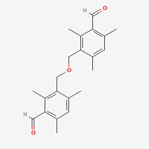 molecular formula C22H26O3 B5508384 3,3'-[氧代双（亚甲基）]双（2,4,6-三甲基苯甲醛） 