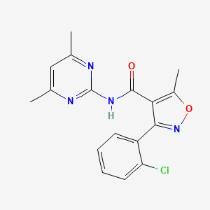 molecular formula C17H15ClN4O2 B5508405 3-(2-chlorophenyl)-N-(4,6-dimethyl-2-pyrimidinyl)-5-methyl-4-isoxazolecarboxamide 