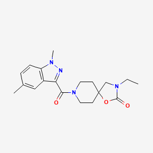 molecular formula C19H24N4O3 B5508414 8-[(1,5-dimethyl-1H-indazol-3-yl)carbonyl]-3-ethyl-1-oxa-3,8-diazaspiro[4.5]decan-2-one 
