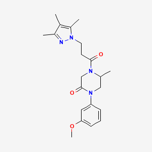 1-(3-methoxyphenyl)-5-methyl-4-[3-(3,4,5-trimethyl-1H-pyrazol-1-yl)propanoyl]-2-piperazinone