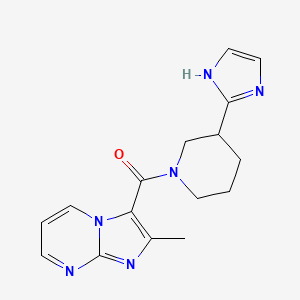 molecular formula C16H18N6O B5508439 3-{[3-(1H-imidazol-2-yl)-1-piperidinyl]carbonyl}-2-methylimidazo[1,2-a]pyrimidine 