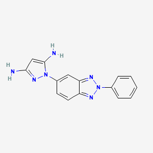 molecular formula C15H13N7 B5508461 1-(2-phenyl-2H-1,2,3-benzotriazol-5-yl)-1H-pyrazole-3,5-diamine 