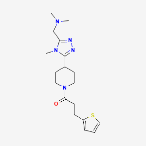 N,N-dimethyl-1-(4-methyl-5-{1-[3-(2-thienyl)propanoyl]piperidin-4-yl}-4H-1,2,4-triazol-3-yl)methanamine