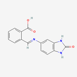 molecular formula C15H11N3O3 B5508488 2-{[(2-oxo-2,3-dihydro-1H-benzimidazol-5-yl)imino]methyl}benzoic acid 