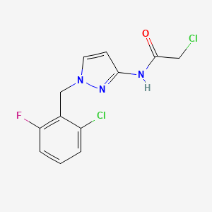 molecular formula C12H10Cl2FN3O B5508497 2-chloro-N-[1-(2-chloro-6-fluorobenzyl)-1H-pyrazol-3-yl]acetamide CAS No. 1004643-43-9