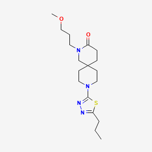 molecular formula C18H30N4O2S B5508499 2-(3-methoxypropyl)-9-(5-propyl-1,3,4-thiadiazol-2-yl)-2,9-diazaspiro[5.5]undecan-3-one 