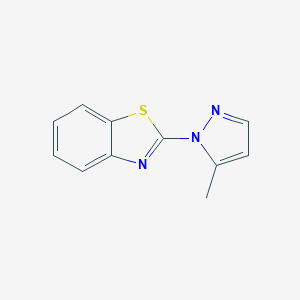 molecular formula C11H9N3S B055085 2-(5-Methyl-1H-pyrazol-1-yl)benzo[d]thiazole CAS No. 122500-80-5