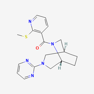 molecular formula C18H21N5OS B5508501 (1S*,5R*)-6-{[2-(甲硫基)-3-吡啶基]羰基}-3-(2-嘧啶基)-3,6-二氮杂双环[3.2.2]壬烷 