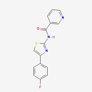 molecular formula C15H10FN3OS B5508508 N-[4-(4-fluorophenyl)-1,3-thiazol-2-yl]nicotinamide 