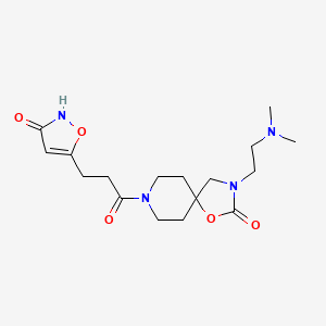 molecular formula C17H26N4O5 B5508528 3-[2-(dimethylamino)ethyl]-8-[3-(3-hydroxyisoxazol-5-yl)propanoyl]-1-oxa-3,8-diazaspiro[4.5]decan-2-one 
