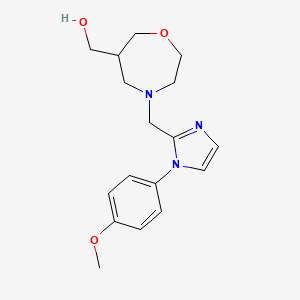 molecular formula C17H23N3O3 B5508558 (4-{[1-(4-methoxyphenyl)-1H-imidazol-2-yl]methyl}-1,4-oxazepan-6-yl)methanol 