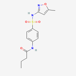 molecular formula C14H17N3O4S B5508577 N-(4-{[(5-methyl-3-isoxazolyl)amino]sulfonyl}phenyl)butanamide 