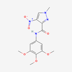 molecular formula C14H16N4O6 B5508583 1-methyl-4-nitro-N-(3,4,5-trimethoxyphenyl)-1H-pyrazole-3-carboxamide 