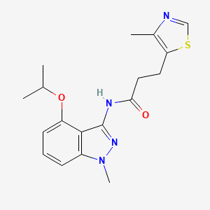 molecular formula C18H22N4O2S B5508591 N-(4-isopropoxy-1-methyl-1H-indazol-3-yl)-3-(4-methyl-1,3-thiazol-5-yl)propanamide 