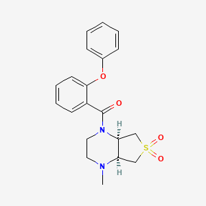 molecular formula C20H22N2O4S B5508595 (4aR*,7aS*)-1-methyl-4-(2-phenoxybenzoyl)octahydrothieno[3,4-b]pyrazine 6,6-dioxide 