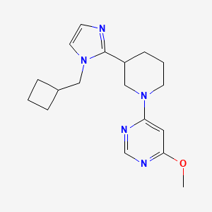 molecular formula C18H25N5O B5508627 4-{3-[1-(cyclobutylmethyl)-1H-imidazol-2-yl]-1-piperidinyl}-6-methoxypyrimidine 