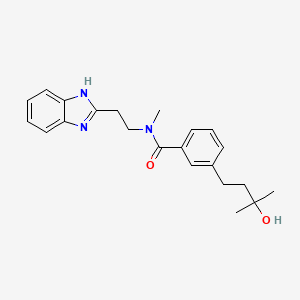 molecular formula C22H27N3O2 B5508635 N-[2-(1H-benzimidazol-2-yl)ethyl]-3-(3-hydroxy-3-methylbutyl)-N-methylbenzamide 