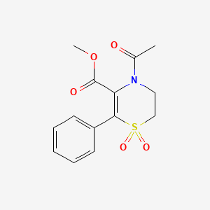methyl 4-acetyl-6-phenyl-3,4-dihydro-2H-1,4-thiazine-5-carboxylate 1,1-dioxide