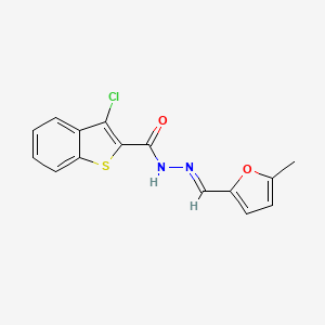 molecular formula C15H11ClN2O2S B5508680 3-氯-N'-[(5-甲基-2-呋喃基)亚甲基]-1-苯并噻吩-2-碳酰肼 
