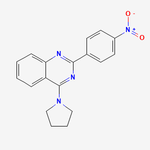 molecular formula C18H16N4O2 B5508686 2-(4-nitrophenyl)-4-(1-pyrrolidinyl)quinazoline 