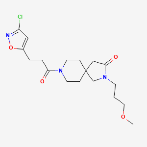 molecular formula C18H26ClN3O4 B5508687 8-[3-(3-chloro-5-isoxazolyl)propanoyl]-2-(3-methoxypropyl)-2,8-diazaspiro[4.5]decan-3-one 