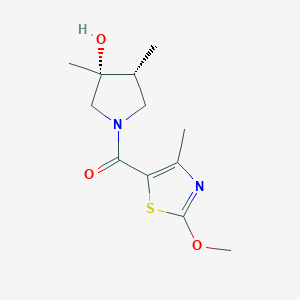 molecular formula C12H18N2O3S B5508688 (3R*,4R*)-1-[(2-methoxy-4-methyl-1,3-thiazol-5-yl)carbonyl]-3,4-dimethyl-3-pyrrolidinol 