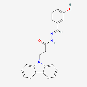 molecular formula C22H19N3O2 B5508697 3-(9H-carbazol-9-yl)-N'-(3-hydroxybenzylidene)propanohydrazide 