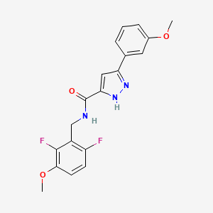 molecular formula C19H17F2N3O3 B5508707 N-(2,6-二氟-3-甲氧基苄基)-3-(3-甲氧基苯基)-1H-吡唑-5-甲酰胺 