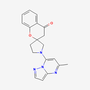 molecular formula C19H18N4O2 B5508713 1'-(5-methylpyrazolo[1,5-a]pyrimidin-7-yl)spiro[chromene-2,3'-pyrrolidin]-4(3H)-one 