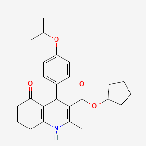 molecular formula C25H31NO4 B5508721 cyclopentyl 4-(4-isopropoxyphenyl)-2-methyl-5-oxo-1,4,5,6,7,8-hexahydro-3-quinolinecarboxylate 