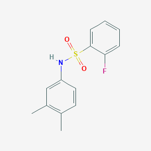 molecular formula C14H14FNO2S B5508731 N-(3,4-二甲苯基)-2-氟苯磺酰胺 