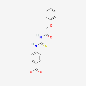 molecular formula C17H16N2O4S B5508746 methyl 4-({[(phenoxyacetyl)amino]carbonothioyl}amino)benzoate 