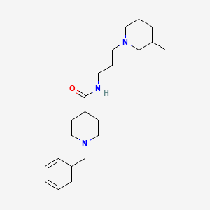 molecular formula C22H35N3O B5508748 1-benzyl-N-[3-(3-methyl-1-piperidinyl)propyl]-4-piperidinecarboxamide 