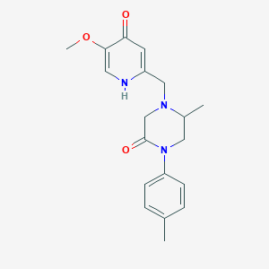 4-[(4-hydroxy-5-methoxy-2-pyridinyl)methyl]-5-methyl-1-(4-methylphenyl)-2-piperazinone