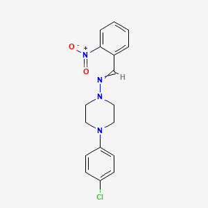 molecular formula C17H17ClN4O2 B5508777 4-(4-chlorophenyl)-N-(2-nitrobenzylidene)-1-piperazinamine 
