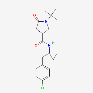molecular formula C19H25ClN2O2 B5508813 1-tert-butyl-N-[1-(4-chlorobenzyl)cyclopropyl]-5-oxo-3-pyrrolidinecarboxamide 